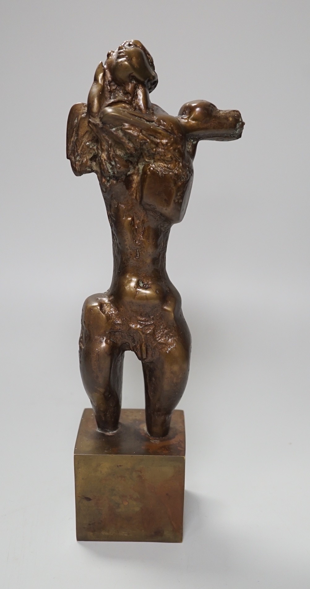 A bronze brutalist sculpture by Bogomil Zhivkov (Bulgarian, b.1945) 30cm